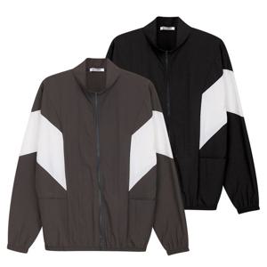 [파파브로] 국내제작 오버핏 바람막이 배색 점퍼 5C-JUA-Q073