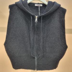 라티움 HC34 신축성좋은  숏짧은 지퍼후드 니트 스웨터 집업조끼 T2541vt02