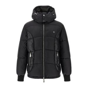 필립플레인 로고 패치 후드 다운 재킷 FAECMRB2893PNY002N 02