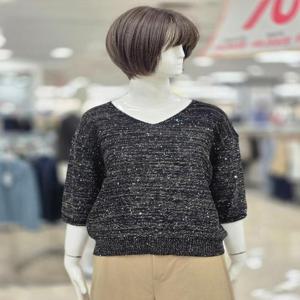 ab.f.z 세이브존09 스팽글사 브이넥 니트티 afnz4w37j