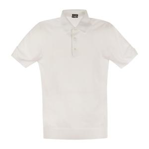 키톤 코튼 니트 반팔 폴로 티셔츠 UMKXX3340C00P WHITE