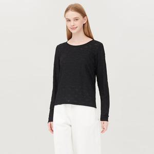 [베네통] [Online Exclusive] 링클 시스루 티셔츠_BATSE2541BK