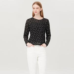 [베네통] [Online Exclusive] 링클 시스루 티셔츠_BATSE2541BB