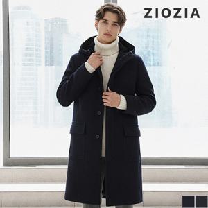 [지오지아] 남녀공용 울혼방 세미오버 후드 코트  (ABD4CG3102)