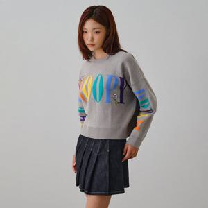 여성 스누피 래터링 스웨터 FPDSW971F