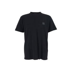 STONE ISLAND Black Crewneck T Shirt with Logo Patch on the Front in Cotton Man K2S152100034S0F11V0029