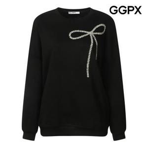 GGPX  비즈 빅 리본 맨투맨 티셔츠 (GP9TS042F)