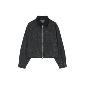 [게스]여성 워싱 블랙 호피 코듀로이 배색 자켓 YP3D3865