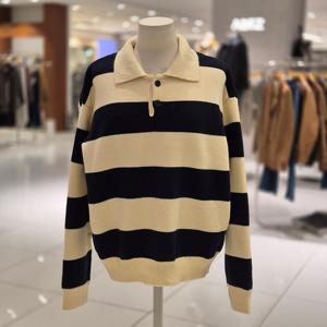 [비지트인뉴욕]단가라 루즈핏 카라 니트VBBLK64