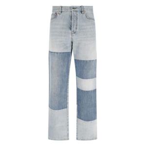 구찌 콘트라스트 패치워크 판넬 스트레이이트 레그 데님 진 8351