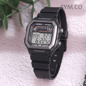 카시오 WS-1600H-1A 레트로 월드타임 디지털 스포츠 남자 우레탄 시계 c