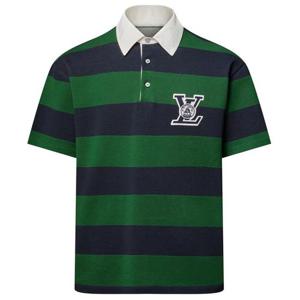 루이비통 스트라이프드 쇼트 슬리브드 폴로 셔츠 1AIKIM