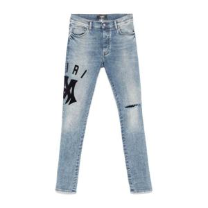 아미리 스웨이드 로고 아플리케 스키니 진 AMDNSY1097 766