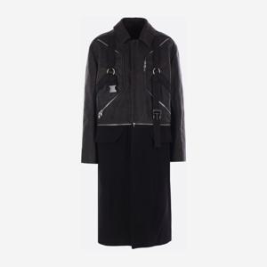 릭오웬스 블랙 가죽 울 혼방 코트 RR02E1903 LOWSR109