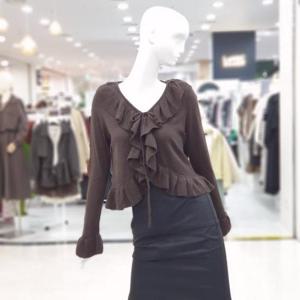 abfz sh06 브이넥 여리핏 프릴 니트 SLBHA1Y34A