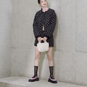 [랩]MARIOAP4PDA64 웰론 빅카라 크랍 패딩 점퍼