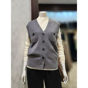 [벨라디터치]MARIOV9F4KT21 V넥 오픈형 니트 조끼