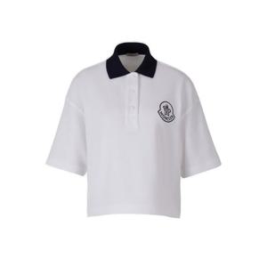 25 FW 몽클레어 로고 엠브로이디드 쇼트슬리브 폴로셔츠 화이트 I10938A0000589A0X