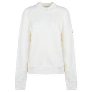 25 FW 몽클레어 로고 패치 크루넥 스웨트셔츠 화이트 K20938G0000189B0Q