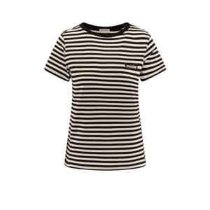 25 FW 몽클레어 로고 패치 스트라이프 크루네크 티셔츠 K10938C0004989AZC