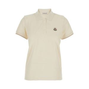 25 FW 몽클레어 로고 패치 숏슬리브 코튼 폴로셔츠 베이지 K20938A0000484720