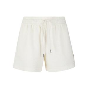 25 FW 몽클레어 로고 패치 드로스트링 코튼 쇼츠 화이트 K10938H0002189AWR