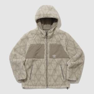 엄브로후드집업 LQC UP421CFJO1-BEI 온앤오프 리버서블 플리스 후디 자켓 / BEIGE