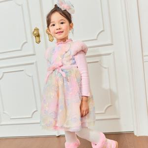 [프렌치캣(백)]멀티 꽃 스팽글샤 원피스 Q45DCO210