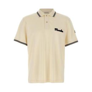 25 FW 몽클레어 로고 패치 디테일 쇼트슬리브 폴로셔츠 베이지 K20918A0000589B3G