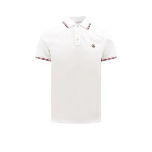 25 FW 몽클레어 로고 패치 와펜 디테일 숏슬리브 코튼 폴로 화이트 K20918A7030084556