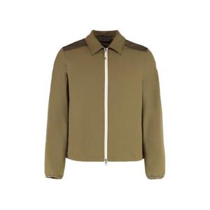 25 FW 몽클레어 로고 패치 롱슬리브 집업 셔츠 그린 K20912F00010598NV