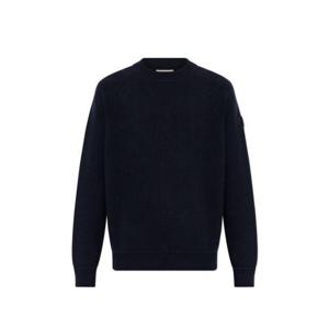 25 FW 몽클레어 로고 패치 크루넥 울 캐시미어 스웨터 네이비 9C00014M4281