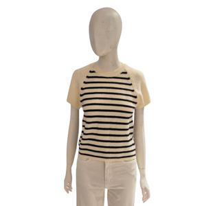 [에이비에프지]라운드 반팔 가로줄무늬 니트  ADZ4QW36J