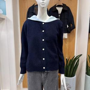 클리지 DP01 레이어드 후드 니트 가디건 CP8WKC12