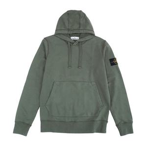 스톤아일랜드 코튼 플리스 와펜 후드 티셔츠 카키 721564151 V0058