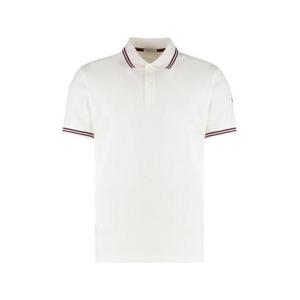 25 FW 몽클레어 로고 패치 와펜 숏슬리브 코튼 퓨어 폴로 화이트 K10918A0000789A16