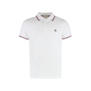 25 FW 몽클레어 로고 패치 와펜 숏슬리브 퓨어코튼 폴로 화이트 K10918A7030084556