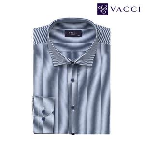 바찌 면 스판 스트라이프 슬림핏 긴소매 셔츠 블루 VD1O3PS531B0
