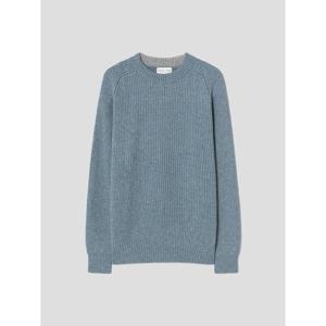 [LANSMERE] JOHNSTONS OF ELGIN 캐시미어 립 조직 라운드넥 스웨터  라이트 그레이 (LA5851JS32)