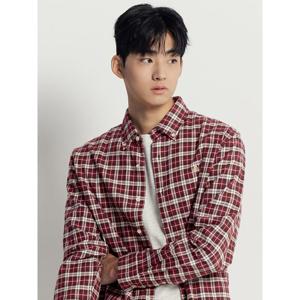 [빈폴멘] 브러쉬드 트윌 스몰 체크 셔츠  레드 (BC5X64C216)