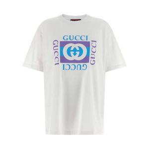 구찌 프린티드 코튼 반팔 티셔츠 837959XJHG99081 WHITE