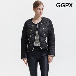 GGPX  노카라 더블 버튼 퀼팅 경량 패딩 점퍼 (GPAJP001F)