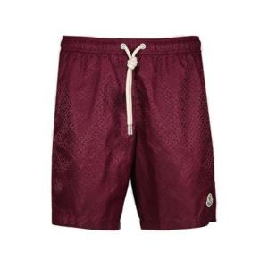 25 FW 몽클레어 로고 패치 와펜 드로스트링 백포켓 스윔 쇼츠 레드 K10912C000025987H