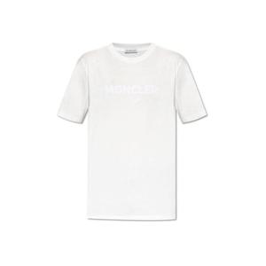 25 FW 몽클레어 체스트 로고 디테일 크루넥라인 티셔츠 화이트 J20918C0001689AMY