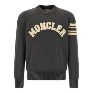 25 FW 몽클레어 로고 디테일 롱슬리브 크루넥 스웨터 그레이 K20919C00009M1367