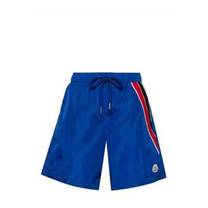 25 FW 몽클레어 로고 디테일 드로스트링 백원포켓 스윔 쇼츠 블루 B2C0000653326