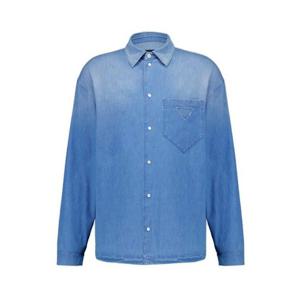 25 FW 프라다 롱슬리브 버튼업 데님 코튼 퓨어 셔츠 GEC06615LI