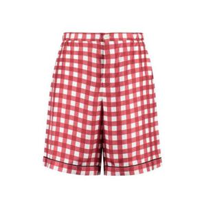 25 FW 프라다 체크 프린트 실크 퓨어 쇼츠 SPH207S221