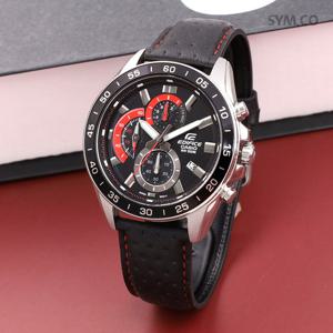 에디피스 EFV-550L-1A 크로노그래피 블랙 맨즈 스포츠 정장 남자 가죽 시계 c