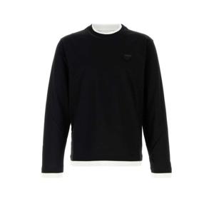 25 FW 프라다 더블 레이어드 롱슬리브 코튼 퓨어 티셔츠 UJL73BSWMO11CD